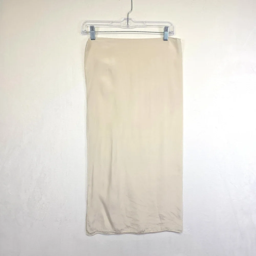 Y2K Satin Scarf Womens Beige 90s Coquette Soft Girl‎ Preppy Minimalist Parisian